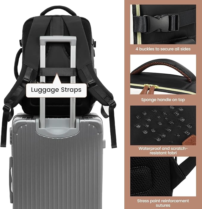 LOVEVOOK 40L Travel Backpack for Women, Carry On Backpack - Image 8
