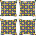 Ambesonne New Orleans Throw Pillow Cushion Case Pack of 4, Mardi Gras Themed by Ambesonne