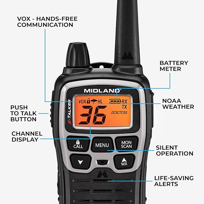 Midland® T71VP3 X-TALKER Long Range Walkie Talkie - Image 2