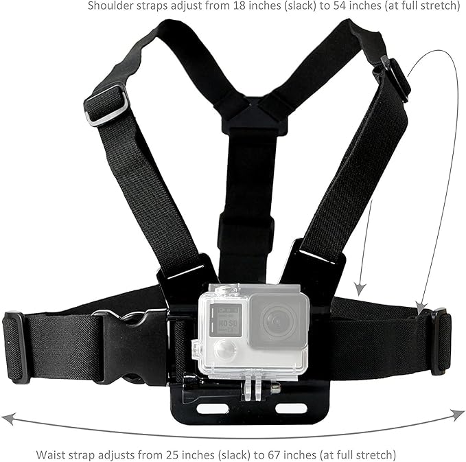 Universal Action Camera Accessories Bundle Head Chest Strap Mount/Selfie - Image 2