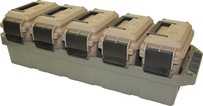 MTM AC5C 5-Can Ammo Crate Mini, Convenient size, Store 650 rounds of 9mm bulk by MTMCase-Gard