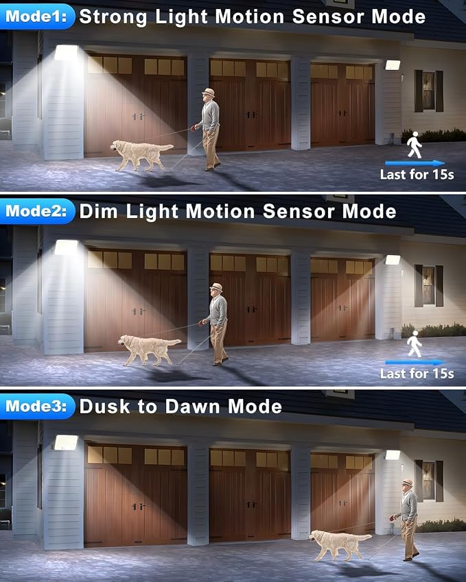 Gusicil Solar Lights for Outside, 172LED 3Modes Split Motion Sensor Outdoor - Image 6