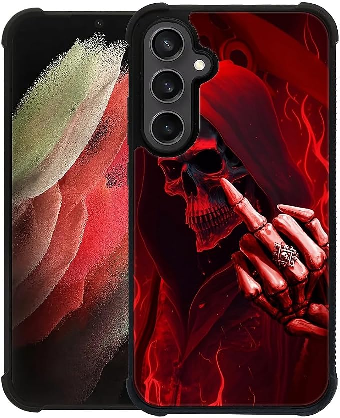 for Samsung Galaxy S23 FE Case, Gestures Funny Skull Pattern Graphic Design by FKBRCL4U