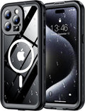 Red2Fire for iPhone 15 Pro Case Waterproof, Phone Case 6.1" Black/Clear by Red2Fire