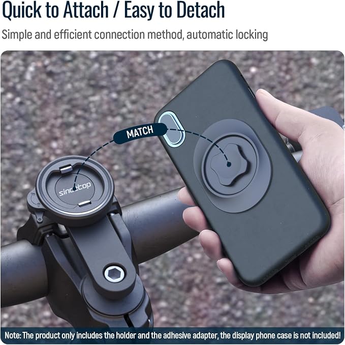 sincetop Universal Bike Phone Mount, Aluminum Stem Cap Phone Holder - Image 2