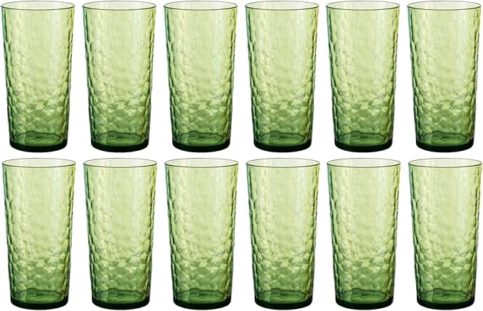 24-ounce Plastic Tumblers, Acrylic Drinking Glasses High-Balls, Reusable by ZAINCA