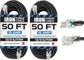 Iron Forge Cable 2 Pack 12 Gauge Outdoor Extension Cord 50 Ft, SJTOW 12/3 Heavy by IronForgeCable