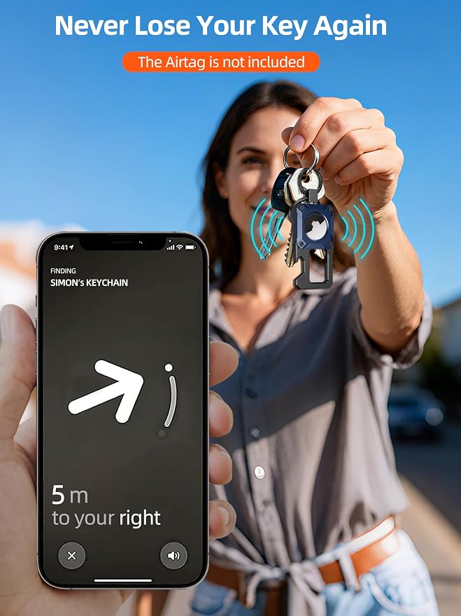 Air Tag Keychain with Carabiner, Heavy Duty Keychain Bottle Opener, Waterproof - Image 2