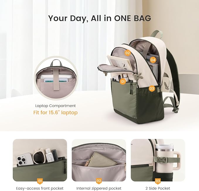 LOVEVOOK Everyday Backpack for Women, Chic Versatile Backpack - Image 3