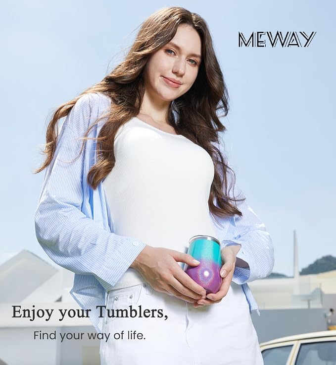 MEWAY 12oz/4 Pack Wine Tumbler Glasses - Image 7