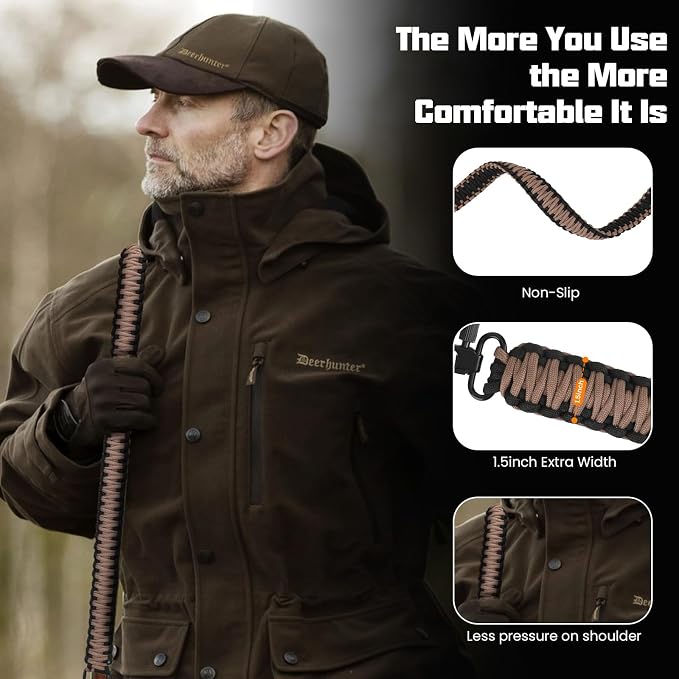 Double Braide 550LB Shotgun Sling 2 Point Paracord Rifle Sling, Non-Slip - Image 4
