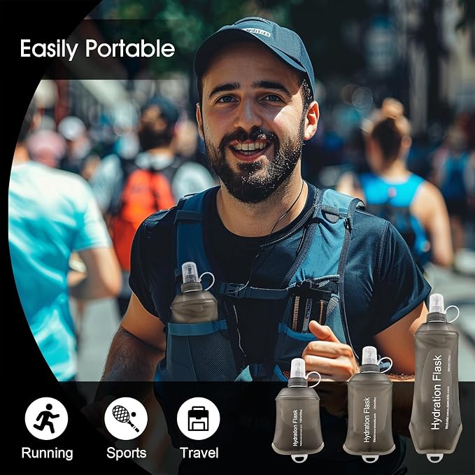 WILDREEDS 500ml Soft Flask, TPU Collapsible Soft Water Bottle - Image 4