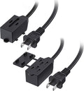 Cable Matters 2-Pack 16 AWG 2 Prong Long Extension Cord 15 ft, 13A 3-Outlet by CableMatters