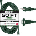 Iron Forge Cable 2 Prong Outdoor Extension Cord 50 ft, 16/2 Weatherproof Green by IronForgeCable
