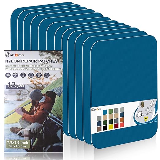 Cahomo 7.9x3.9 inch 12 PCS Nylon Repair Patch Nylon Repair Tape Self Adhesive by Cahomo