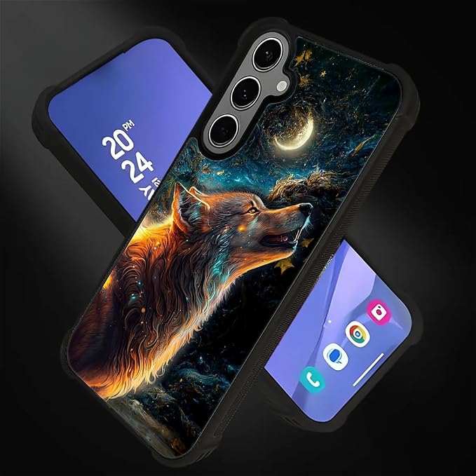 for Samsung Galaxy S24 S25 Plus Case, Star Cave Hungry Wolf Pattern Graphic - Image 2