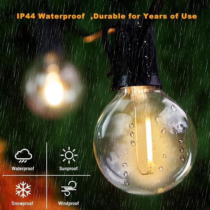18Ft Outdoor Patio String Lights, UL Listed Commercial Light String - Image 4