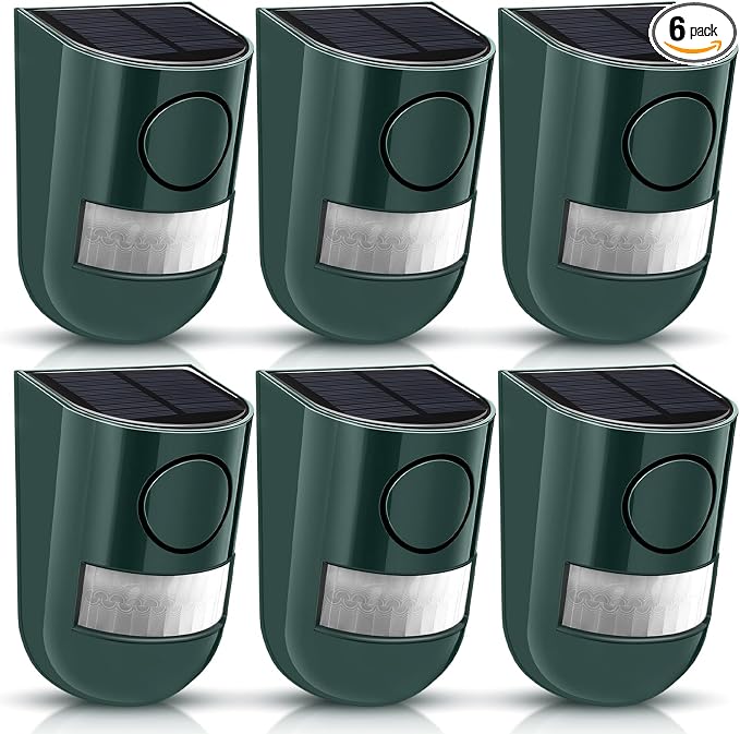 Qualirey Solar Sound and Light Alarm Motion Sensor 129db Outdoor Security Siren by Acomfortablehomestartshere