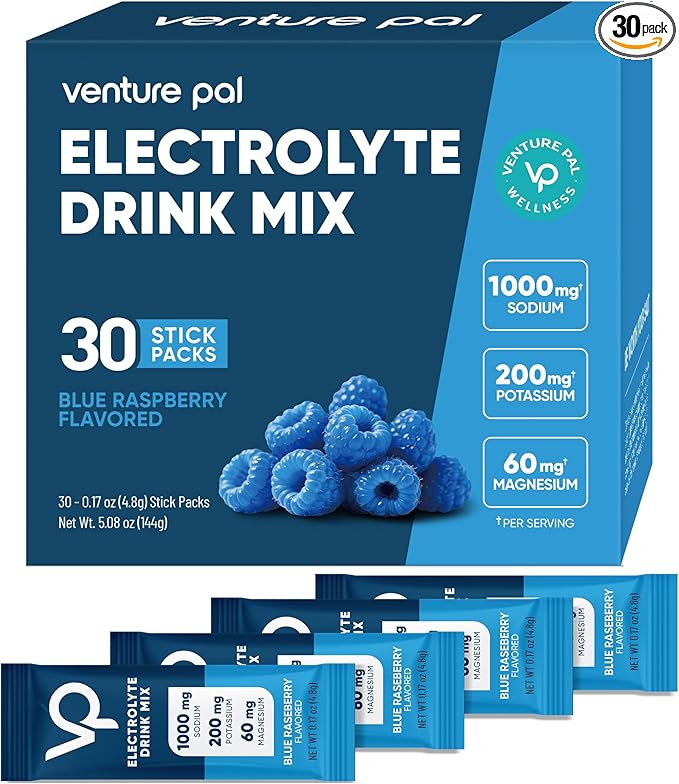 Venture Pal High Sodium Sugar Free Electrolytes Powder Packet, Zero Calories by VenturePal