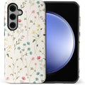 for Samsung Galaxy S24 Plus Case, HL2 Beige Flower Branch Hybrid 2 Layer Hard by Unknown