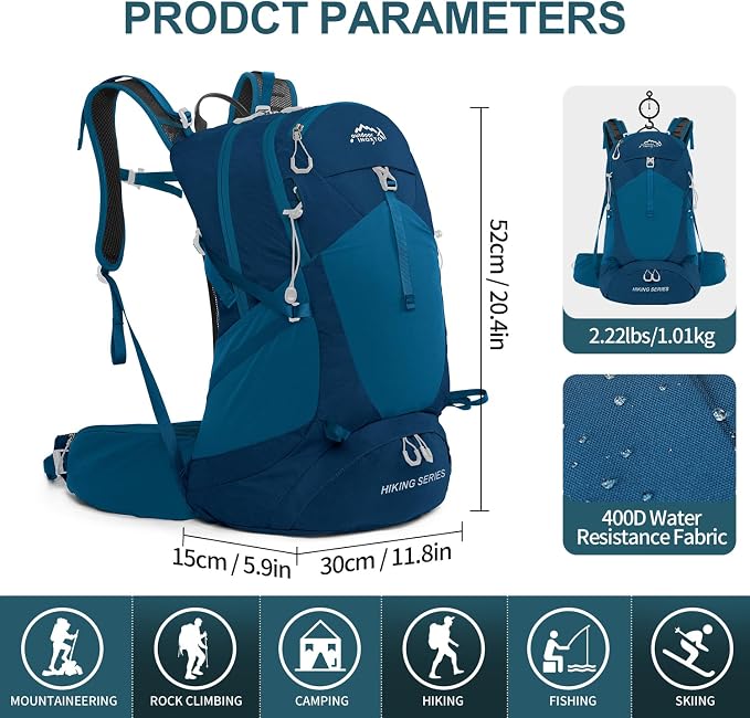 IX INOXTO Hiking Backpack, 26L/40L Waterproof Hiking Daypack - Image 2