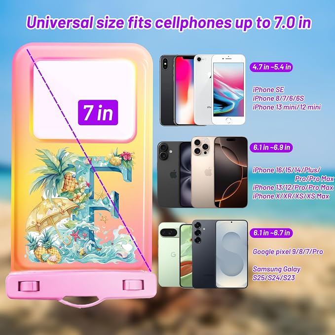 Personalized Initial Waterproof Phone Pouch Case - Image 2
