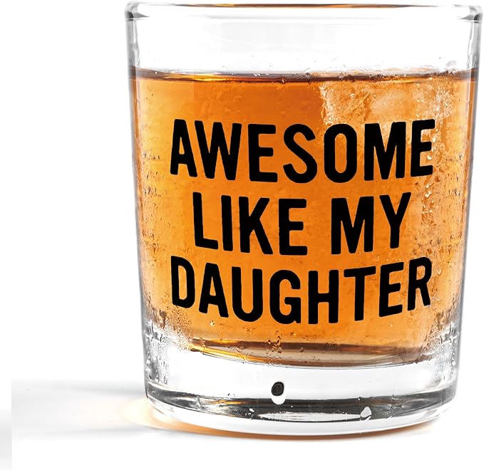 Nogrit Father's Day Whiskey Glasses from Daughter 10 oz, Funny Dad Gifts by Nogrit