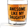 Nogrit Father's Day Whiskey Glasses from Daughter 10 oz, Funny Dad Gifts by Nogrit