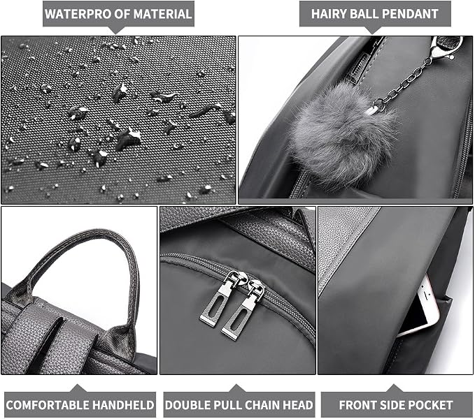 PINCNEL Women Backpack Purse Waterproof Nylon Anti-theft Rucksack Lightweight - Image 5