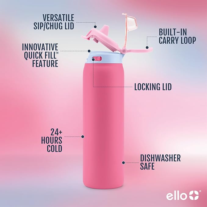 Ello Pop & Fill 32oz Stainless Steel Water Bottle - Image 3