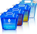 SOCATER Water Container Bags, 4 Packs BPA Free No-Leak Foldable Plastic 1.3 by SOCATER
