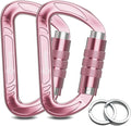 3inch Auto Locking Carabiner Clips Heavy Duty, 12KN /2697lbs Lightweight by AMZONLYLORSUM