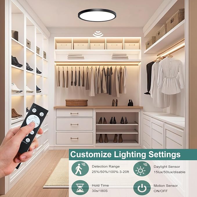 12 Inch Motion Sensor Ceiling Light Indoor, Motion Sensor Fixture Indoor - Image 2