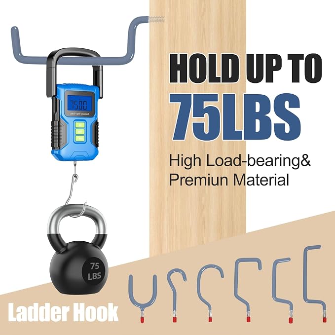 Garage Hooks Heavy Duty, Wall Mounted Steel Tool Hangers - Image 4