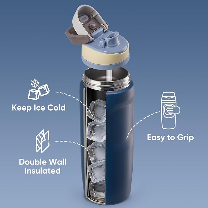 Fijinhom 24 oz Insulated Water Bottle, Stainless Steel Sports Water Bottle - Image 4