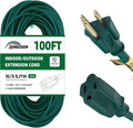 100FT Outdoor Extension Cord-16/3 SJTW Durable Green Extension Cable by HONDERSON