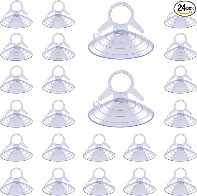 24 PCS Glass Strong Transparent Suction Cups, Windshield Sunshade Dovetail by Unknown