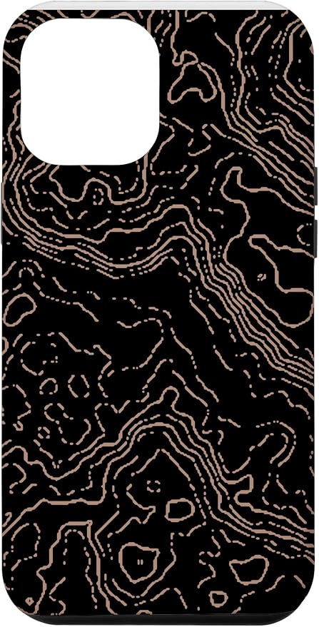 Topography Black & Brown Abstract Pattern Topographic Map Case by Unknown