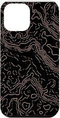 Topography Black & Brown Abstract Pattern Topographic Map Case by Unknown