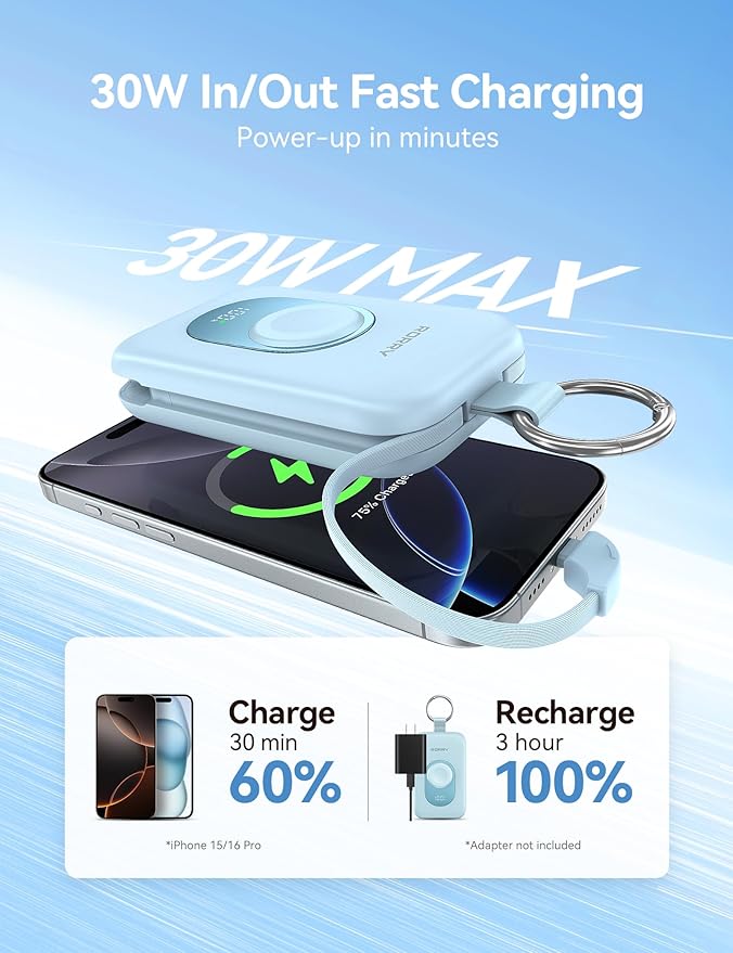 RORRY Portable Charger, 20000mAh PD 30W Portable Charger Power Bank - Image 3