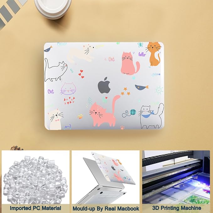 Hard Case for New MacBook Air 13 inch M2 M3 M4 2022 2024 2025 Release, 13.6" - Image 4
