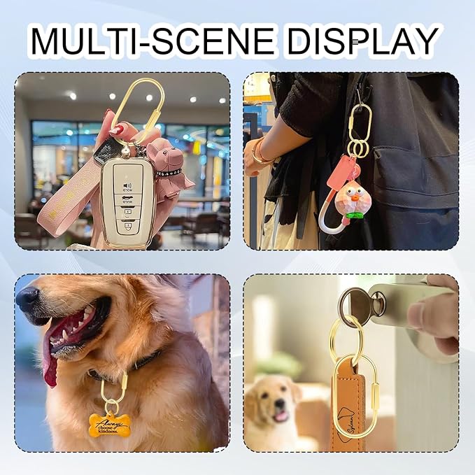 CooBigo 3 Pack Gold Brass Key Ring, Screw Lock Key Organizer - Image 6