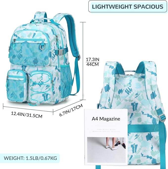 Lohol Multi-Pocket Backpack for School College Travel, Heavy Duty Big Bookbag - Image 3