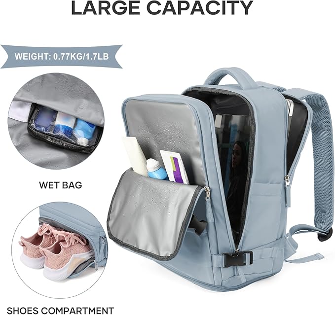 coowoz Travel Backpack For Women Men, Carry On Backpack, Hiking Backpack - Image 5