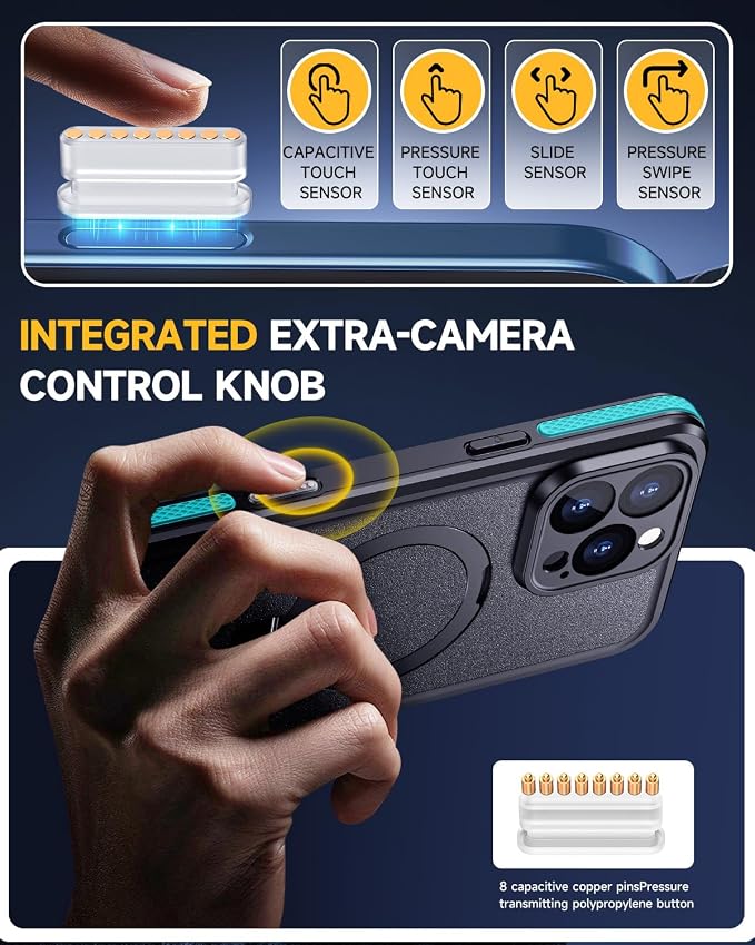 Lanhiem Magnetic for iPhone 16 Pro Max Waterproof Case, Dustproof Case Built-in - Image 3