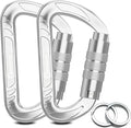 3inch Auto Locking Carabiner Clips Heavy Duty, 12KN /2697lbs Lightweight by AMZONLYLORSUM