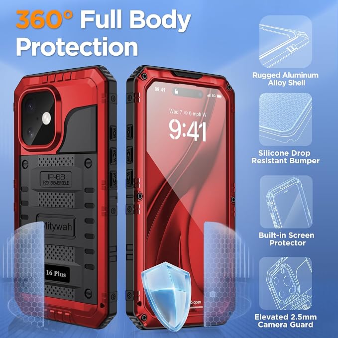 Mitywah Waterproof Case for iPhone 16 Plus, Shockproof Heavy Duty Case - Image 4