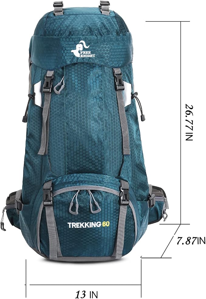 Bseash 60L Waterproof Hiking Camping Backpack - Image 2