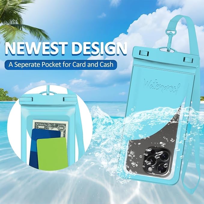Waterproof Phone Pouch, with Interior Card Pocket, Large Waterproof Phone Case - Image 4