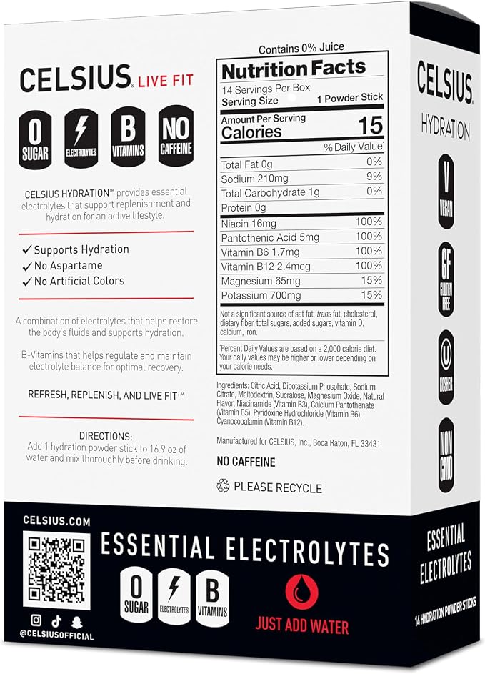 CELSIUS Hydration™ Fruit Punch, Sugar Free Electrolyte Hydration Drink Mix - Image 2